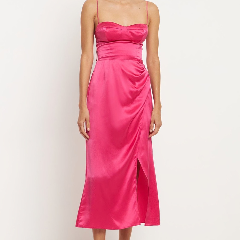 Reformation Marguerite silk satin midi dress
